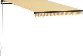 vidaXL Χειροκίνητη τέντα με ηλιακό LED 3 x 2,5 m