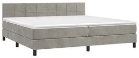 ΚΡΕΒΑΤΙ BOXSPRING ΜΕ ΣΤΡΩΜΑ &amp; LED ΑΝ.ΓΚΡΙ 200X200 ΕΚ. ΒΕΛΟΥΔΙΝΟ 3134423