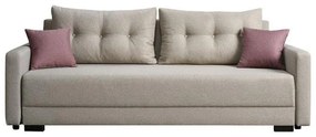 Καναπές - Κρεβάτι Enco Μπέζ - Ρόζ 220x88x77 εκ. 220x88x77 εκ.