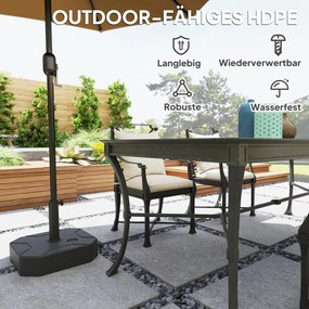 Βάση ομπρέλας έως 25 kg, γεμίζει με νερό ή άμμο, τετράγωνη, για ομπρέλες 38/48mm