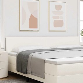 vidaXL LED κεφαλάρι με κεφαλάρι Κρεμ 200 cm Υφασμάτινο Κορντουρά