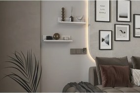Stewehome Σετ 2 τεμαχίων μοντέρνων λευκών ραφιών τοίχου από μελαμίνη Λευκό 40x10x10 cm