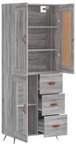 vidaXL Ντουλάπι Γκρι Sonoma 69,5 x 34 x 180 εκ. Επεξεργασμένο Ξύλο
