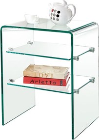 GLASSER Κομοδίνο Clear  2 Ράφια - Γυαλί 10mm / 6mm   1τμχ