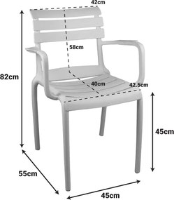 Πολυθρόνα Almea pakoworld στοιβαζόμενη pp λαδί 58x56x82εκ