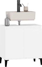 vidaXL Ντουλάπι Νιπτήρα Λευκό 58 x 33 x 60 εκ. από Επεξεργασμένο Ξύλο