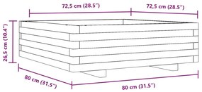 Ζαρντινιέρα Κήπου 80x80x26,5 εκ. από Εμποτισμένο Ξύλο Πεύκου - Καφέ