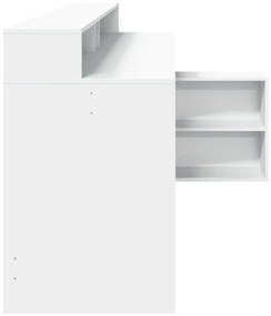 vidaXL Γραφείο με LED Λευκό 200x104x91 εκ. από Επεξεργασμένο Ξύλο