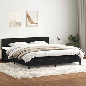 vidaXL Box Spring Κρεβάτι με στρώμα Μαύρο 200x220 cm Βελούδινο