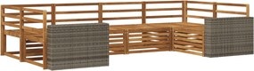vidaXL Σειρά Καναπέ Εξωτερικού 6 pcs Φυσικό
