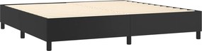 vidaXL Κρεβάτι Boxspring με Στρώμα &amp; LED Μαύρο 200x200 εκ. Συνθ. Δέρμα