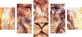 Εικόνα 5 τμημάτων πρόσωπο λιονταριών - 100x50