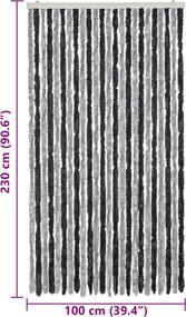 vidaXL Σήτα Εντόμων Γκρι &amp; Μαύρη 100 x 230 εκ. από Σενίλ