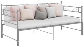 vidaXL Πλαίσιο για Καναπέ - Κρεβάτι Γκρι 90 x 200 εκ. Μεταλλικό