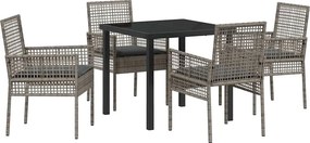 vidaXL Σέτ φαγητού για κήπο 5 pcs Γκρι συνθετικό ρατάν