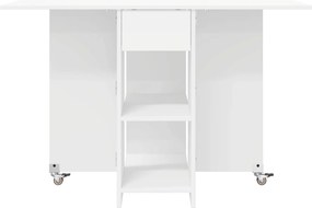 vidaXL Τραπέζι φαγητού 115 x 70 x 75 εκ. Επεξεργασμένο Ξύλο Λευκό
