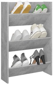 vidaXL Παπουτσοθήκη Τοίχου Γκρι Σκυρ. 60 x 18 x 90 εκ. από Μοριοσανίδα