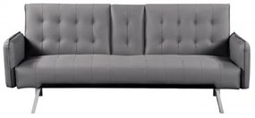 WELLS Καναπές/Κρεβάτι PU Γκρι 188x82x80(Κρεβάτι168x100x36)cm Ε9681,1