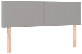 vidaXL Κρεβάτι Boxspring με Στρώμα Ανοιχτό Γκρι 140x190 εκ. Υφασμάτινο