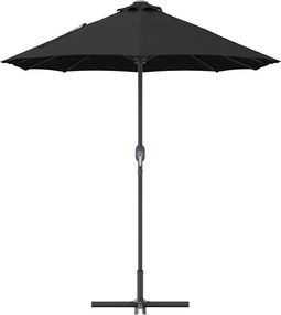 vidaXL Ομπρέλα Κήπου Μαύρο 370 x 197 x 239 εκ.