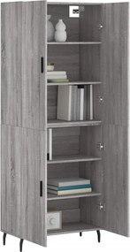 vidaXL Ντουλάπι Γκρι Sonoma 69,5 x 34 x 180 εκ. Επεξεργασμένο Ξύλο