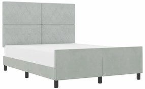 vidaXL Σκελετός Κρεβατιού Ανοιχτό γκρι 140 x 190 cm Βελούδο