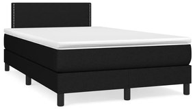 vidaXL Κρεβάτι Boxspring με Στρώμα Μαύρο 120x200 εκ. Υφασμάτινο