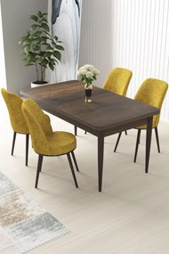 Dining Table &amp; Chairs Set (5 Pieces) Nil - Baroque, Mustard Baroque
Mustard