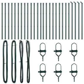 vidaXL Στύλος Περιφράξεων 26 pcs Πράσινο 3.2 x 3.2 x 80 εκ Ατσάλι