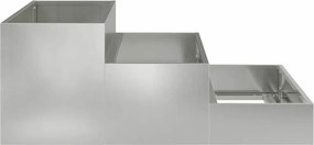 vidaXL Γλάστρα Κήπου Ασημί 90 x 90 x 35 εκ Επικαλυμμένος Χάλυβας
