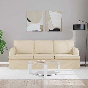 vidaXL Καναπές Κρεμ 201 x 80 x 85 εκ ύφασμα