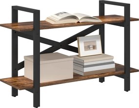 vidaXL Ράφι Βιβλίων 2 επιπέδων 100 x 33,5 x 64 εκ Επεξεργασμένο Ξύλο
