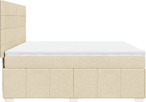vidaXL Κρεβάτι Boxspring με Στρώμα Κρεμ 180x200 εκ. Υφασμάτινο