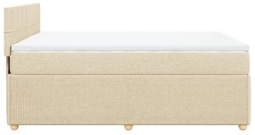 Κρεβάτι Boxspring με Στρώμα Κρεμ 160x200 εκ. Υφασμάτινο - Κρεμ