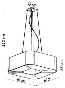 Sollux Κρεμαστό φωτιστικό Urano 8,μαύρο,8xE27/60w