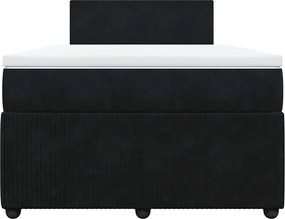 vidaXL Κρεβάτι Boxspring με Στρώμα Μαύρο 120x190 εκ. Βελούδινο