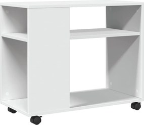 vidaXL Βοηθητικό Τραπέζι με Ρόδες Λευκό 70x35x60 εκ. Επεξεργ. Ξύλο