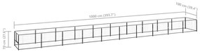 vidaXL Σπιτάκι Σκύλου Μαύρο 10 μ² Ατσάλινο