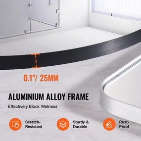 VEVOR Round Wall Mounted Mirror 30 in Mirror with Aluminium Alloy Frame