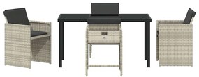 vidaXL Σέτ φαγητού για κήπο 5 pcs Ανοιχτό γκρι συνθετικό ρατάν