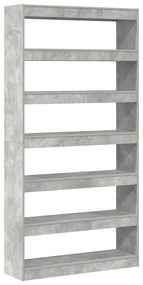 vidaXL Βιβλιοθήκη Γκρι Επεξεργασμένο ξύλο 100 x 30 x 198 εκ. Βιβλιοθήκη