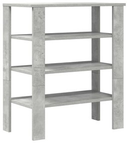 Ράφι παπουτσιών Γκρι μπετόν 61x32x70 cm Κατασκευασμένο ξύλο - Γκρι