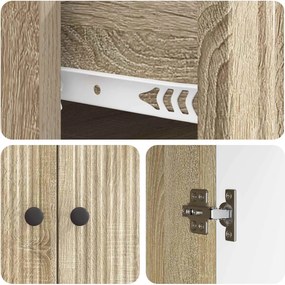 vidaXL Πλαϊνό γραφείο Sonoma Δρυς 66 x 34,5 x 90 εκ Επεξεργασμένο Ξύλο