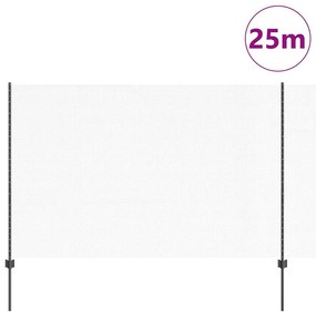 vidaXL Τείχος και Πόστ Γκρι 1,5 x 25 m Ατσάλι