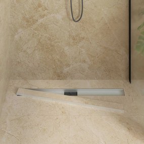 vidaXL 2 σε 1 εκροή ντους Ασημί 90 cm Ανοξείδωτο Ατσάλι 304