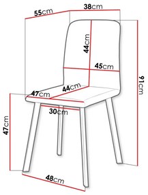 Καρέκλα Edmond 115, 91x48x55cm, 6 kg, Ταπισερί, Μεταλλικά | Epipla1.gr