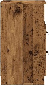 vidaXL Bedside Cabinet Παλαιωμένο ξύλο Medium Engineered wood