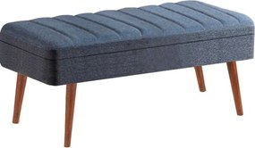 Ταμπουρέ Καρυδιά / Σκούρο Μπλε SETAS 90x39x40