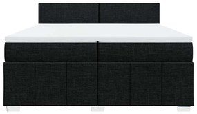 vidaXL Κρεβάτι Boxspring με Στρώμα Μαύρο 200x200 εκ. Υφασμάτινο