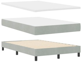 vidaXL Κρεβάτι με ελατήρια Ανοιχτό γκρι 120 x 200 cm Βελούδο